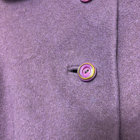 100% Cashmere Coat Vintage by Gallant in Purple szS - Picture 11 of 12